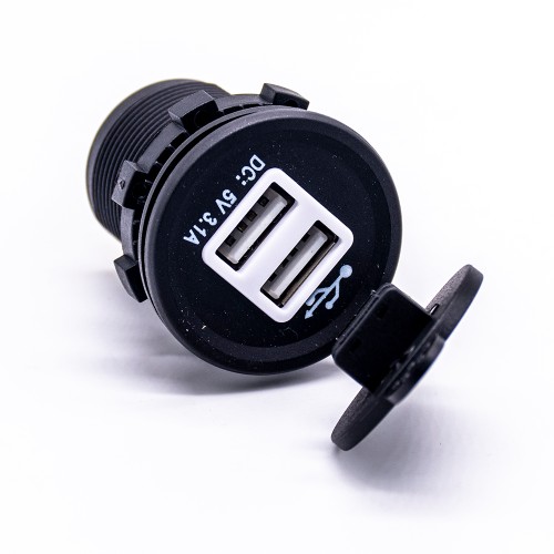 USB Charger Car Battery 5V 3.1A Dual Port Through Hole Socket USB Charger Car Battery 5V 3.1A Dual Port Through Hole Socket