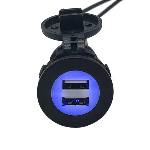 USB Charger for Automotive and Marine Modification 2.1A 3.1A 4.2A to 5V Blue Light Charger USB Charger for Automotive and Marine Modification 2.1A 3.1A 4.2A to 5V Blue Light Charger