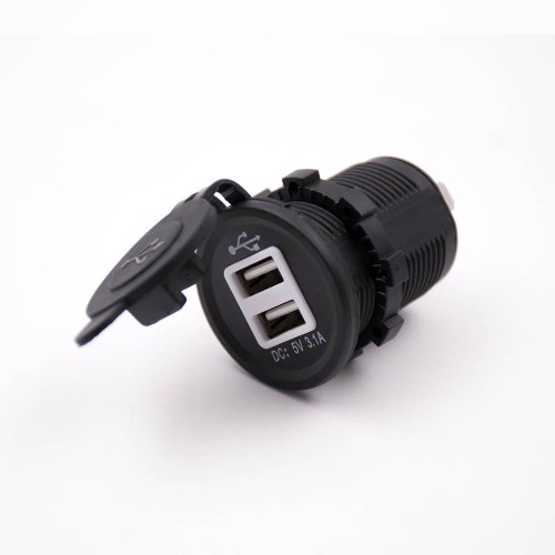 USB Dual Port Car Charger 5V 3.1A With Dust Cover Socket USB Dual Port Car Charger 5V 3.1A With Dust Cover Socket
