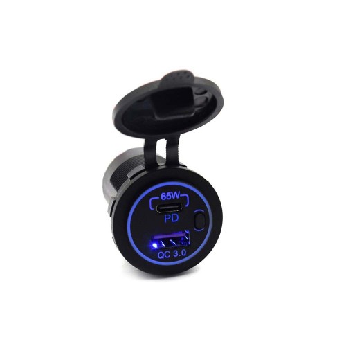USB Motorcycle Modified Vehicle Charger with 65W PD+3.0 Fast Charging USB Motorcycle Modified Vehicle Charger with 65W PD+3.0 Fast Charging