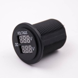DC Voltage Digital Display Car Meter Voltmeter Socket Through Hole