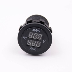 Dual Digital Display Voltage Through Hole Socket Car Voltmeter