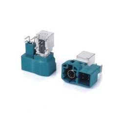 HSD 4+4 Pin Z Code Male Right Angle Vehicle Connector Water Blue GPS Signal for PCB