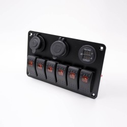 Cigarette Lighter Socket For Car 6-position Switch Double USB Voltage And Ammeter