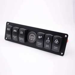 Switch Panel With Voltmeter 6-position Color Screen Car Multifunctional Combination Panel