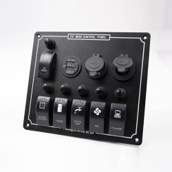 USB Car Cigarette Lighter Socket 6-position Switch Double USB Interface Voltage And Ammeter