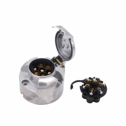 7 Pin Socket Aluminum Circular Trailer Connector Truck Connector