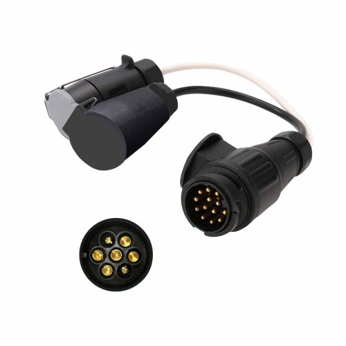 Trailer Connector Connection Cable Plug and Socket Conversion European Style 7 Core to 7 Core Trailer Connector Connection Cable Plug and Socket Conversion European Style 7 Core to 7 Core