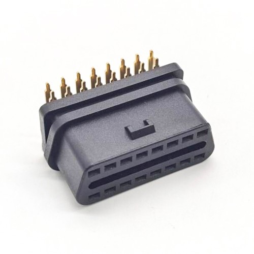 OBD2 16 Pin 90° Right Angle Female OBD Connector OBD2 Gold Plated Plug J1962F Diagnostic