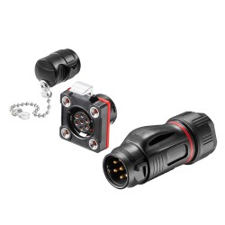 Waterproof Ip67 Connector 7 Pin Pbt Industrial Plug Socket Male Female Quick Electrical Ac Power Adapter Connectors