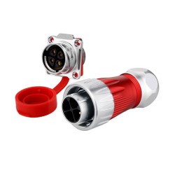 DH24 500V 25A Solder Wire Power Cable Conector Plug And Socket 4 Pin Metal Shell Waterproof Industrial Connector Formal Mount