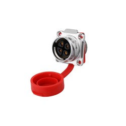 DH24 Metal Waterproof Aviation Connector Inline Cable Connector 4 Pin Mating Female Socket