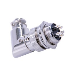 10pcs 5 Pin Wire Connector GX16 90 Degree Male Female Panel Mount Connector