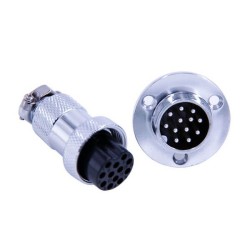 10pcs GX20 Flange Mount Connector 12 Pin Plug and Socket Circular Flange Mount Connector