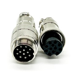 12 Pin Male Female Connector GX20 Straight Male Female Industral Connector
