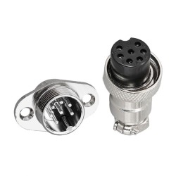 16mm Aviation Plug Connector 2 Hole Flange GX16 7 Pin Male and Female Aviation Connector