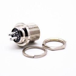 4 Pin Male Socket Receptacle GX12 Standard Type Front Mount Straight Solder Cable