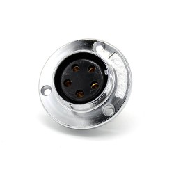 5 Pin Female Connector GX35 Straight Reveser Connector3 Holes Flange Panel Receptacles