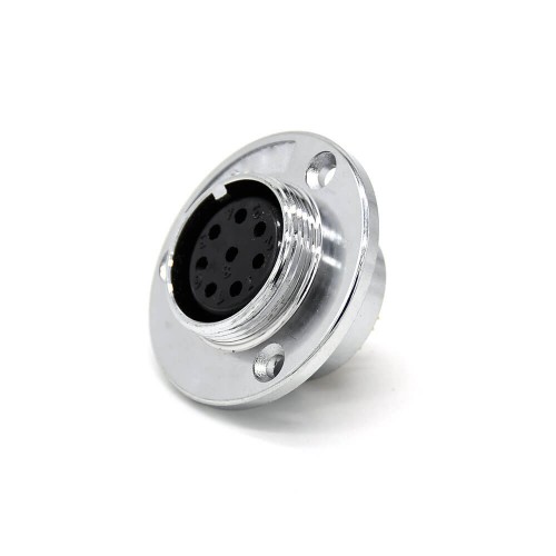 8 Pin Aviation Connector GX25 Female Panel Receptacles Connector and 3 Hole Flange 8 Pin Aviation Connector GX25 Female Panel Receptacles Connector and 3 Hole Flange