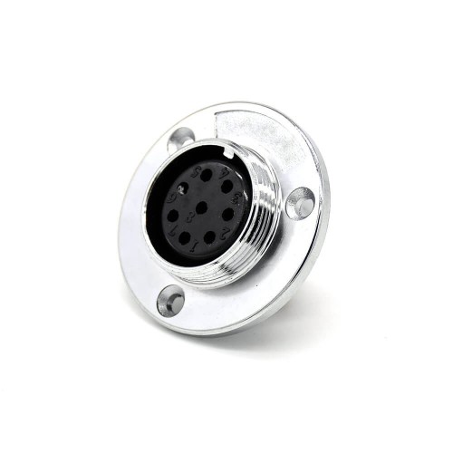 8 Pin Aviation Connector GX25 Female Panel Receptacles Connector and 3 Hole Flange 8 Pin Aviation Connector GX25 Female Panel Receptacles Connector and 3 Hole Flange