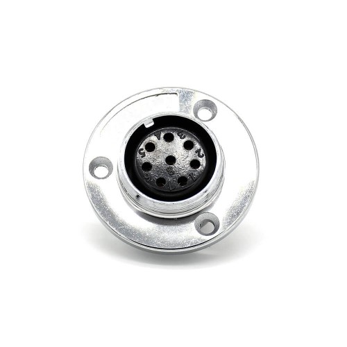 8 Pin Aviation Connector GX25 Female Panel Receptacles Connector and 3 Hole Flange 8 Pin Aviation Connector GX25 Female Panel Receptacles Connector and 3 Hole Flange