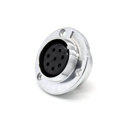 8 Pin Connector Female GX35 Aviation Reveser Connector and 3 Holes Flange Panel