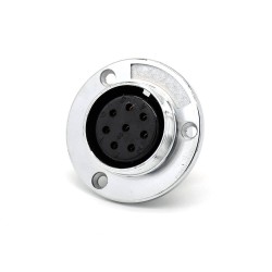8 Pin Connector Female GX35 Aviation Reveser Connector and 3 Holes Flange Panel