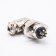 Aviation Connector GX16 5 pin Reverse Type Angled Male Plug and Straight Female Socket 2 Holes Flange Aviation Connector GX16 5 pin Reverse Type Angled Male Plug and Straight Female Socket 2 Holes Flange