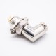 Aviation Connector GX16 5 pin Reverse Type Angled Male Plug and Straight Female Socket 2 Holes Flange Aviation Connector GX16 5 pin Reverse Type Angled Male Plug and Straight Female Socket 2 Holes Flange