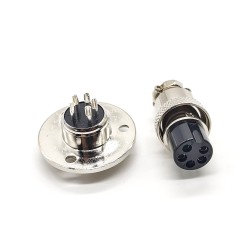 Aviation GX16 5 Pin Connector 3 Hole Flange Mount Connector Male Female Aviation Connector