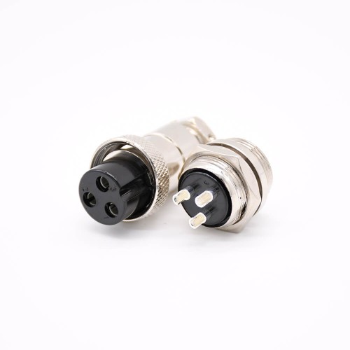 Aviation Plug 3 Pin GX20 Straight Male Female Solder Type