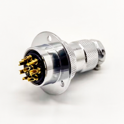 Aviation Plug and Socket 8 Pin Power Connector GX25 Male Female Flange Mount Straight Connector 5sets
