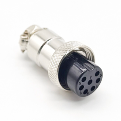 Aviation Plug Connector GX16-7 Pin Female Straight Black Bakelite Insulator
