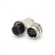 Aviation Plug Socket Connector GX20-10 Pin Metal Straight Wire Aviation Plug Socket Connector GX20-10 Pin Metal Straight Wire