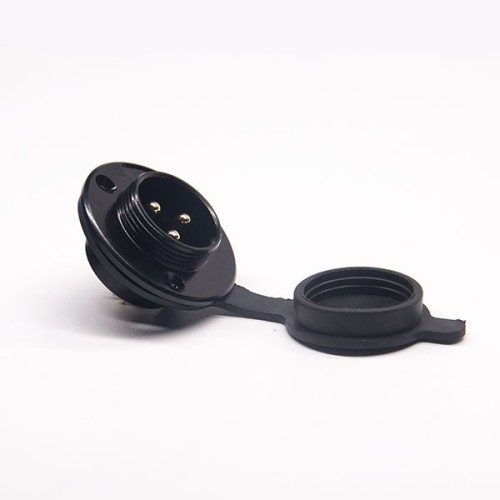 Aviation Plug Threads GX25-3 Pin Male Female Electrophoresis Plated Panel Mount Connector with waterproof cap