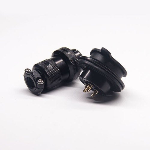 Aviation Plug Threads GX25-3 Pin Male Female Electrophoresis Plated Panel Mount Connector with waterproof cap