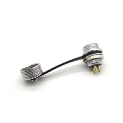 GX12 3 Pin Aviation Connector IP67 Waterproof Male Socket Back Mount Solder Cup for Cable with Metal Dust Cap