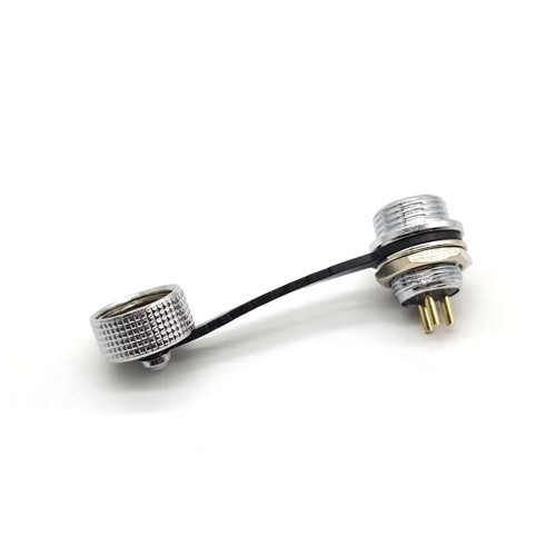 GX12 3 Pin Aviation Connector IP67 Waterproof Male Socket Back Mount Solder Cup for Cable with Metal Dust Cap