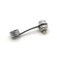 GX12 3 Pin Aviation Connector IP67 Waterproof Male Socket Back Mount Solder Cup for Cable with Metal Dust Cap