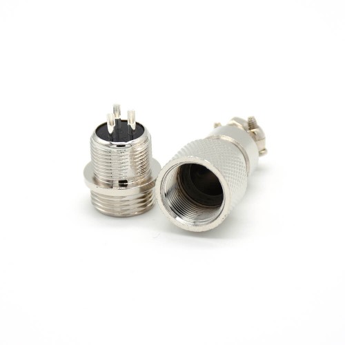 GX12 3 Pin Connector Butt-Joint Type Straight Male Plug Solder Type For Cable GX12 3 Pin Connector Butt-Joint Type Straight Male Plug Solder Type For Cable