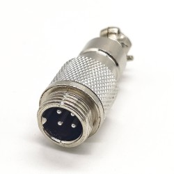 GX12 4 Core Aviation Connector Male Plug Straight Metal Wiring Aviation Plug
