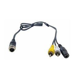GX12 4 Pin Male Cable Cordset to Dual RCA Male and One DC Female Connector Extension Cable 0.3Meter