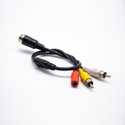 GX12 4 Pin Male Cable Cordset to Dual RCA Male and One DC Female Connector Extension Cable 0.3Meter