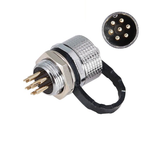 GX12 7 Pin Aviation Connector Male Socket Back Mount Solder Type For Cable IP67 Waterproof GX12 7 Pin Aviation Connector Male Socket Back Mount Solder Type For Cable IP67 Waterproof