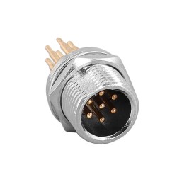 GX12 7Pin Circular Aviation Connector Male Socket Fron Mount for PCB 12MM Wire Panel Metal Connector