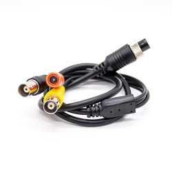GX12 Cable Adapter 4 Pin Female Connector Cable 1M to BNC DC Adapter for Automotive Vehicle Back View Camera