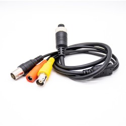 GX12 Cable Adapter 4 Pin Female Connector Cable 1M to BNC DC Adapter for Automotive Vehicle Back View Camera