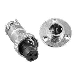 GX12 Connector 3pin Male and Female 3 Hole Circular Flange Aviation Plug and Socket Solder Type