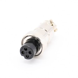 GX12 Connector 4Pin Straight Standard Type Female Pulg to Male Socket Rear Bulkhead Solder Type For Cable