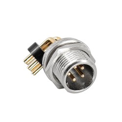 GX12 Connector 5Pin Right Angled Male Socket Front Mount Solder Type For PCB